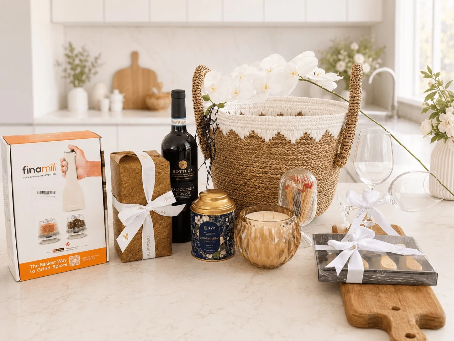 Wellness Gift Hamper Flatlay by Busybee Creations